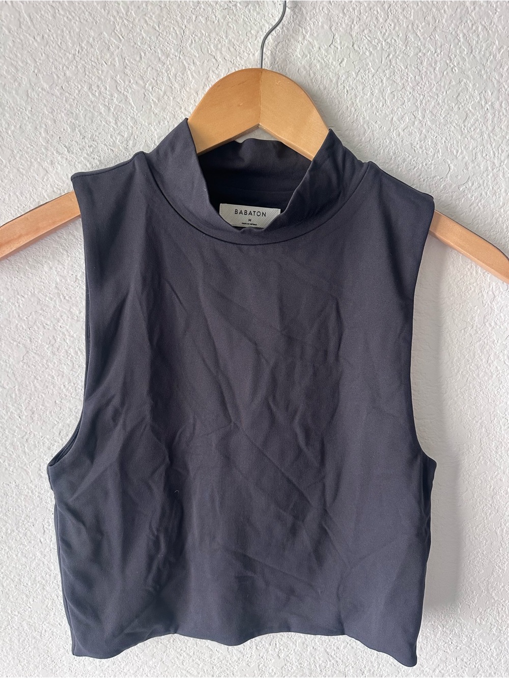 Babaton Black Sleeveless Mock Neck Tank Top